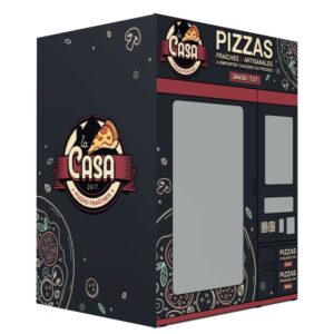 Distributeur de pizzas fraiches et artisanales disponibles 24h sur 24 et 8 jours sur 7